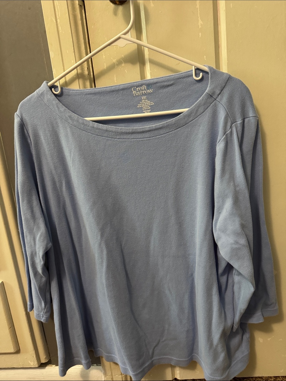 Croft & barrow Light Blue Long Sleeve Boatneck Top
